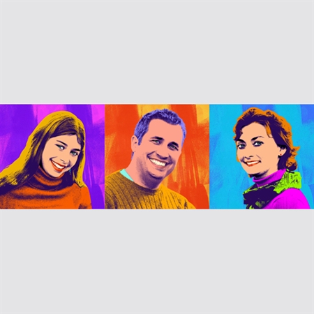Pop Art 3 Panels from Photos - myDaVinci